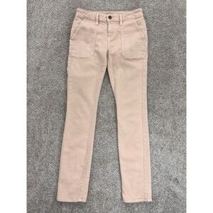 Vince Pants Womens 26 Pink Hollie Surplus Pocket Straight Skinny Almond Wash USA